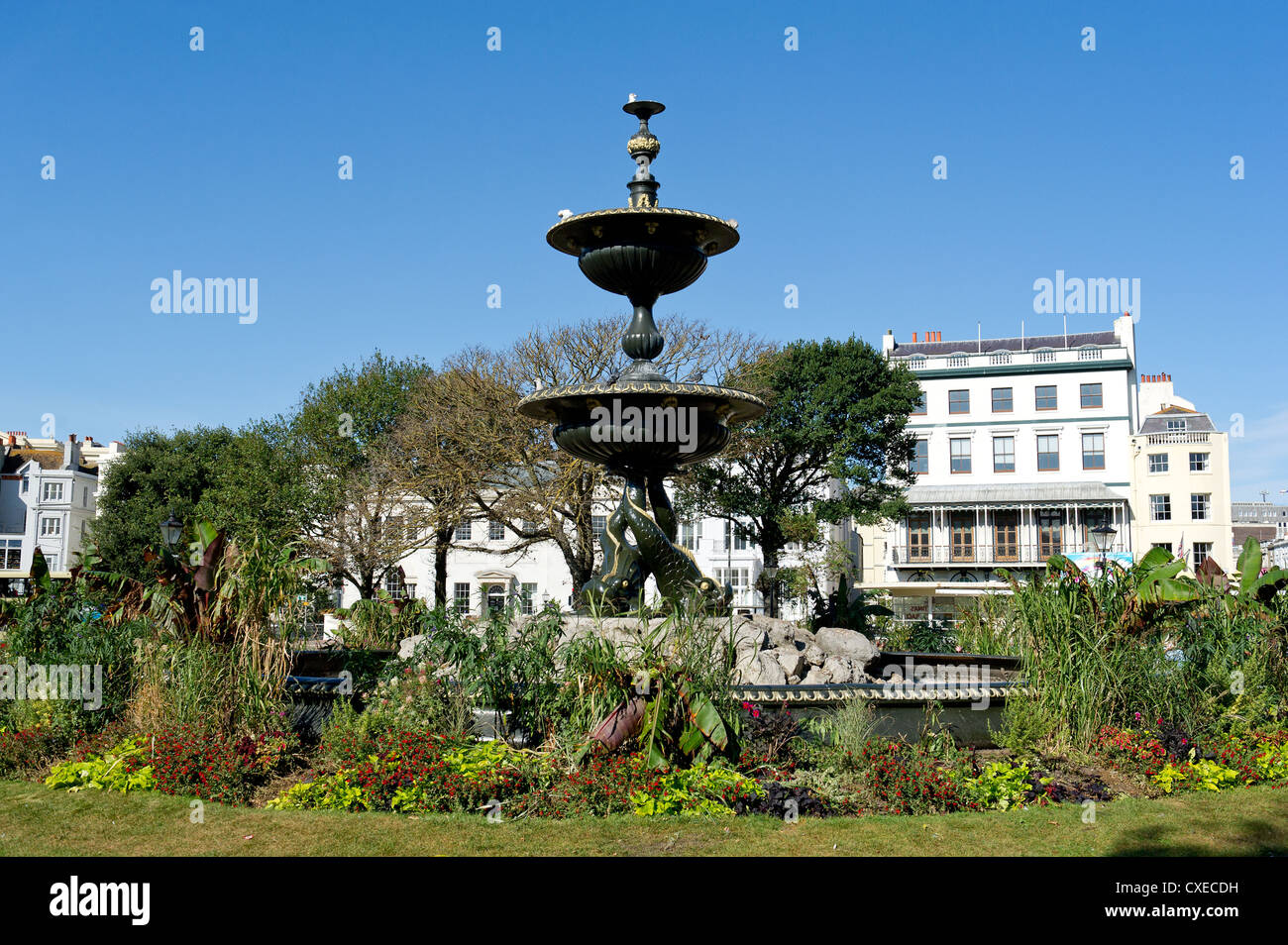 Die Victoria-Brunnen in der alten Steine Gärten in Brighton, East Sussex Stockfoto