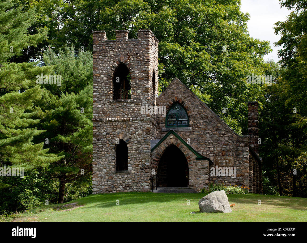 Valley View Kapelle Ticonderoga New York USA Vereinigte Staaten Amerika Adirondack State Park Stockfoto