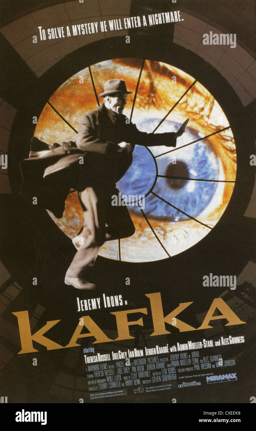 KAFKA-Poster für das Jahr 1991 Miramx film mit Jeremy Irons Stockfoto