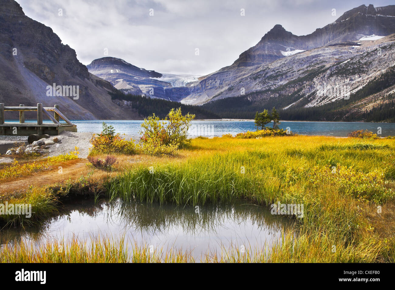 Der flache See in den Rocky mountains Stockfoto