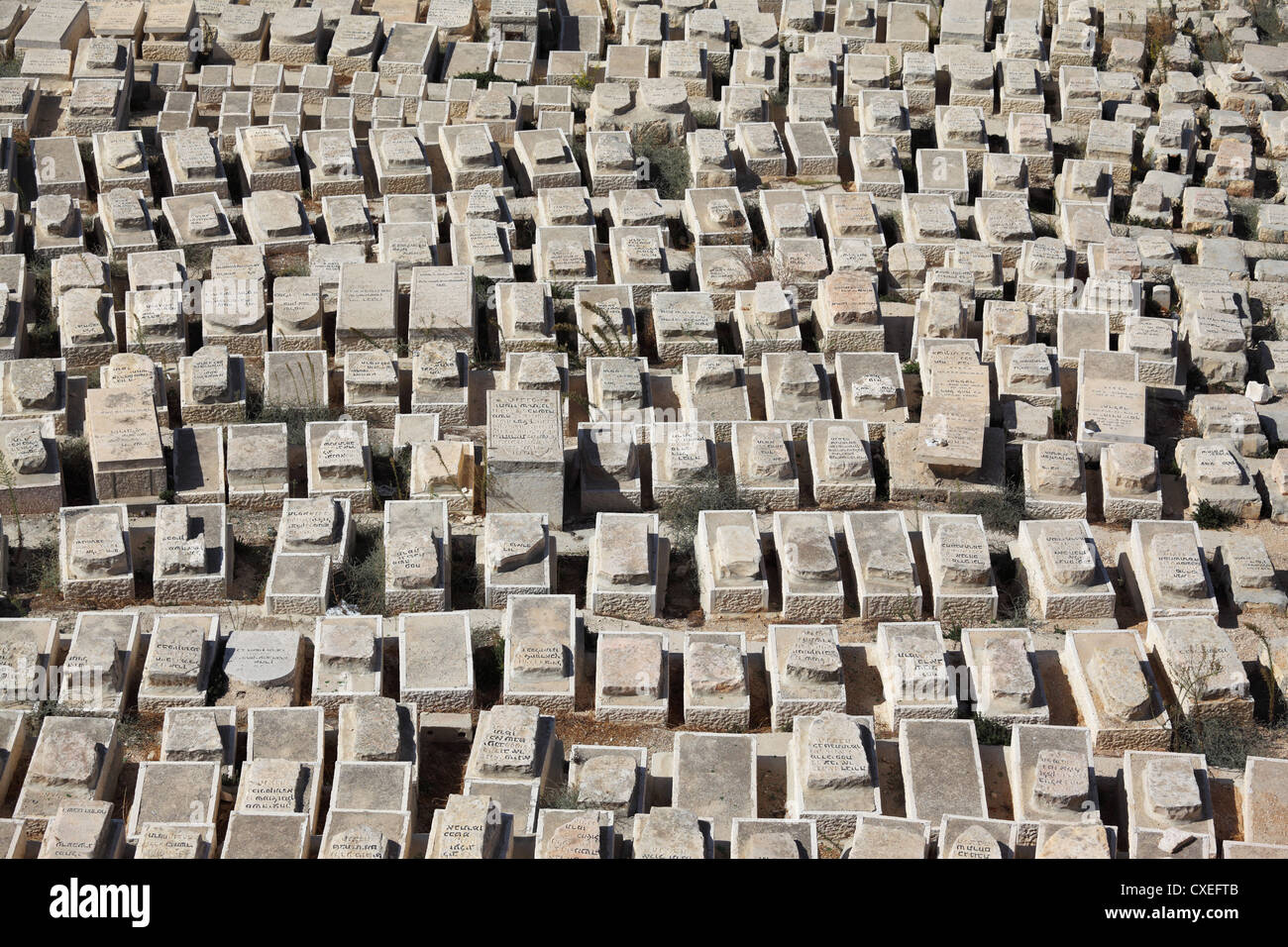 Alter jüdischer Friedhof auf dem Berg der Oliven Stockfoto