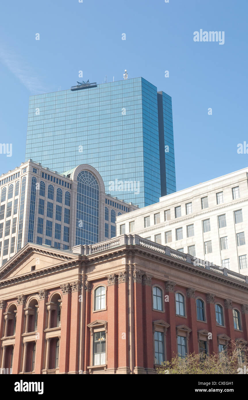 Verschiedene Stile der Architektur in Boston Back Bay Stockfoto