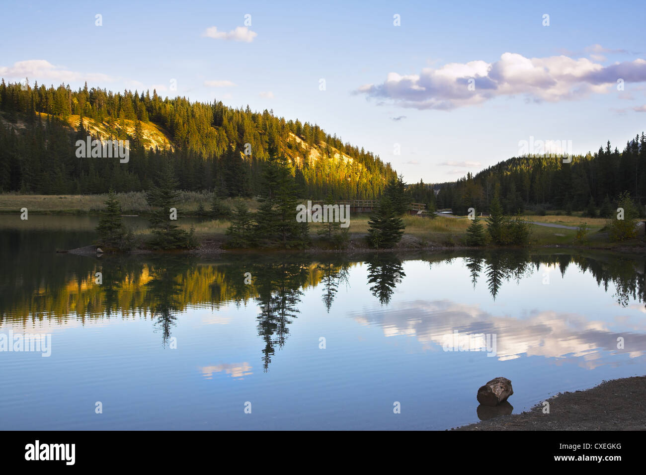 Die bekannten Cascade-Seen. Sunrise Stockfoto