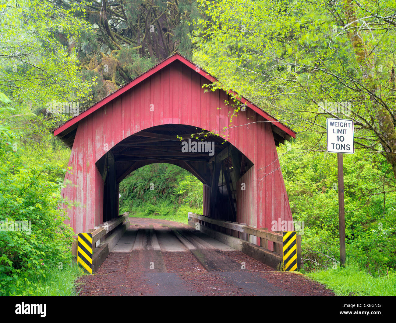 North Fork des Ruhestand Covered Bridge. Oregon Stockfoto