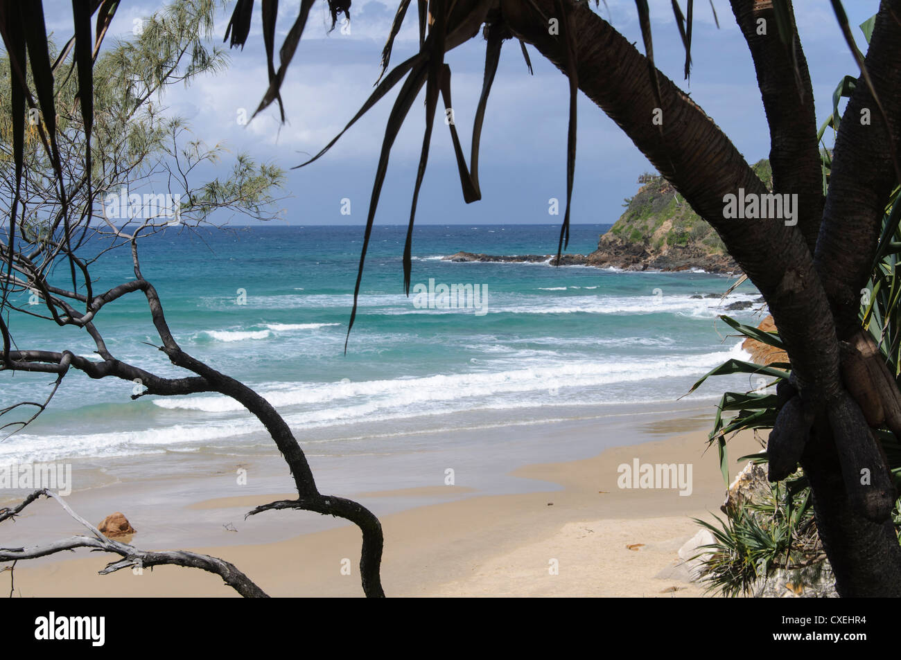 Seelandschaft von einem Aussichtspunkt am Coolum Queansland Stockfoto
