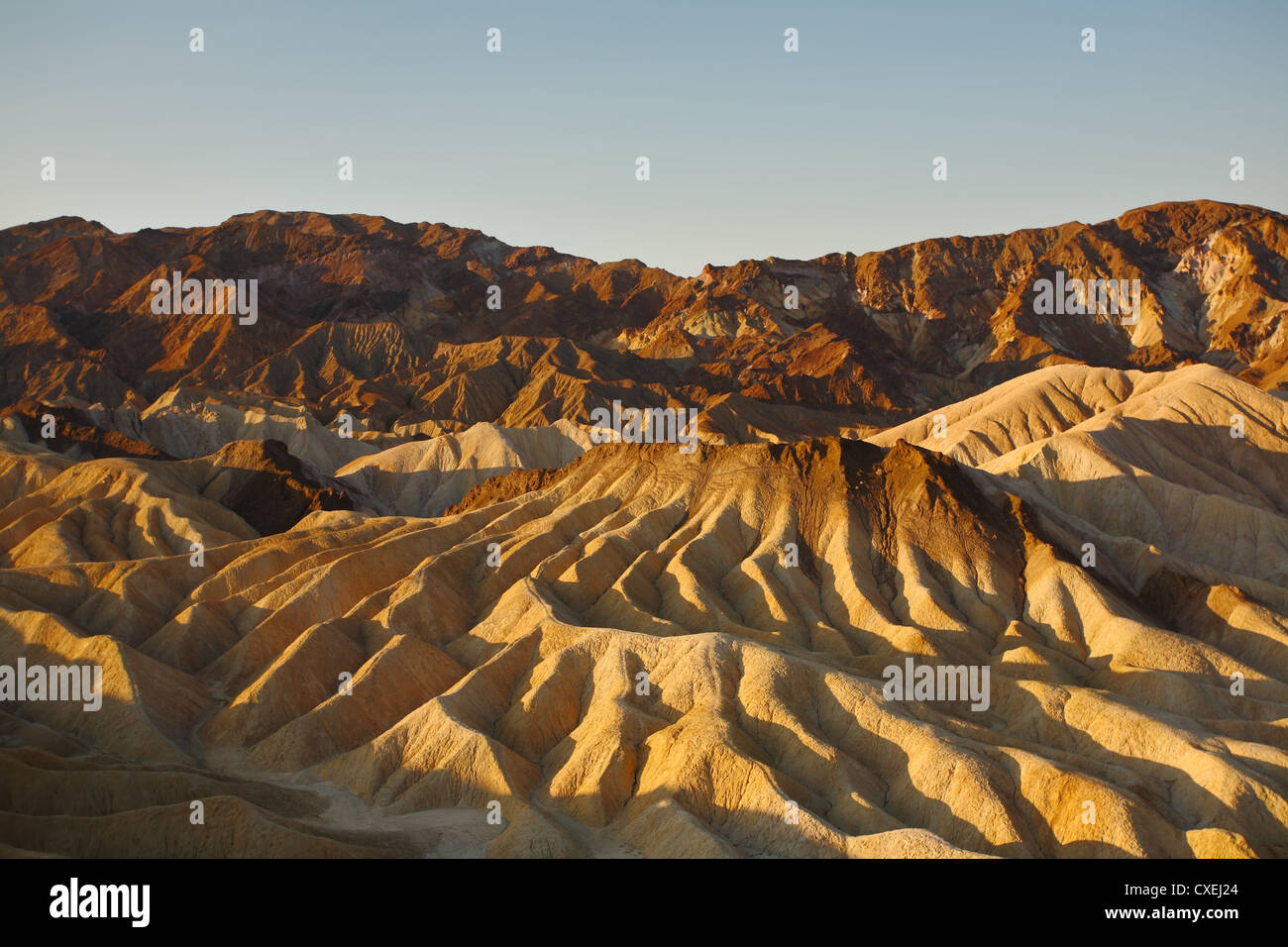 Zabrisky-Punkt im Death Valley in einem Sonnenuntergang Stockfoto