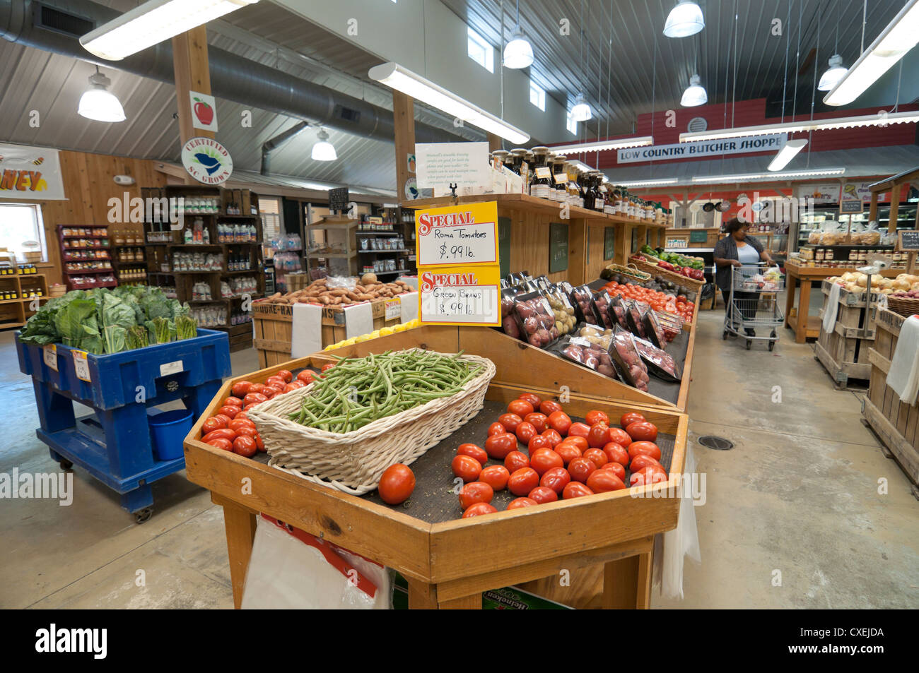 Boone Hall Farms Market befindet sich in der Nähe von Boone Hall Plantage in der Nähe von Charleston, South Carolina. Stockfoto