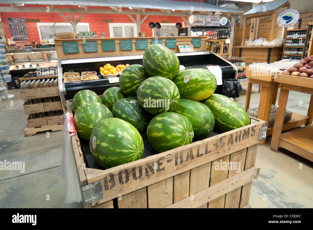 Boone Hall Farms Market befindet sich in der Nähe von Boone Hall Plantage in der Nähe von Charleston, South Carolina. Stockfoto