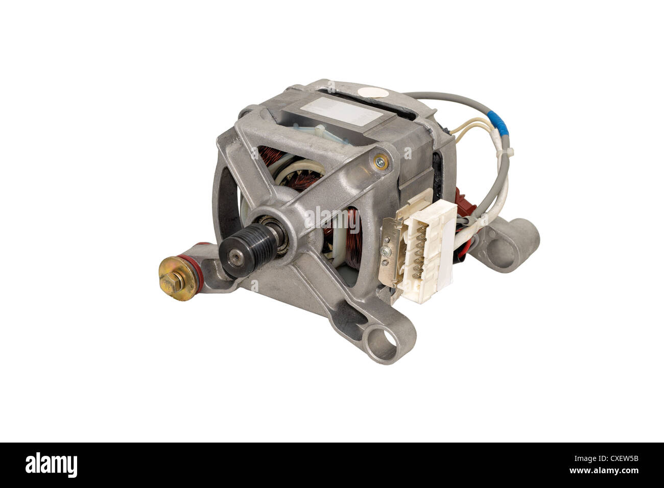 Elektromotor, Motor, Motor, Komponente, elektrische, Ausrüstung, Ausrüstung, Metall, Teil, Technologie, wende, Draht, Waschmaschine, Machin Stockfoto