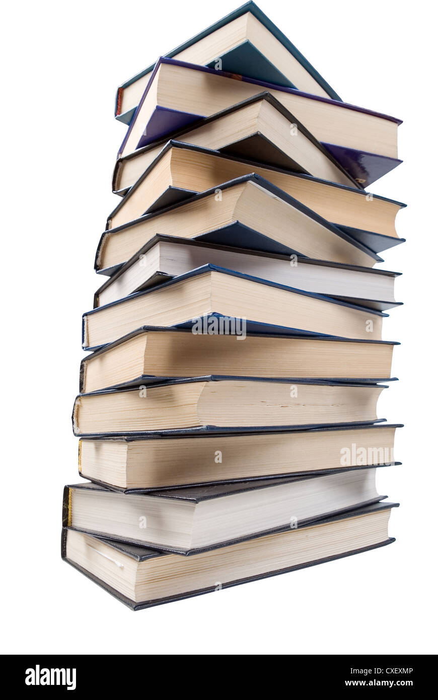 Stapel Bücher isoliert Stockfoto