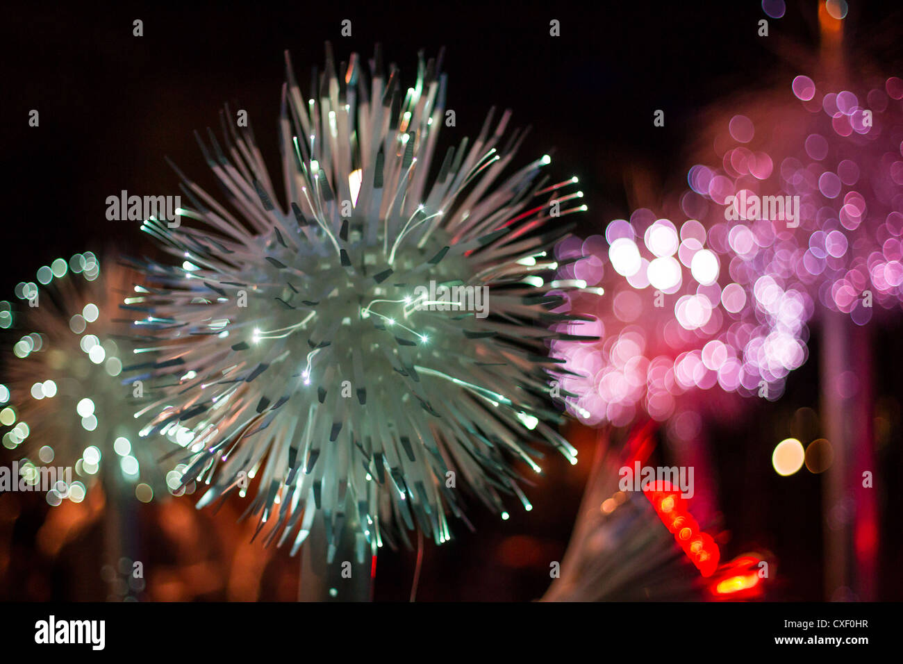 Vivid Sydney 2012: Lichtskulptur (Chromapollination) Stockfoto