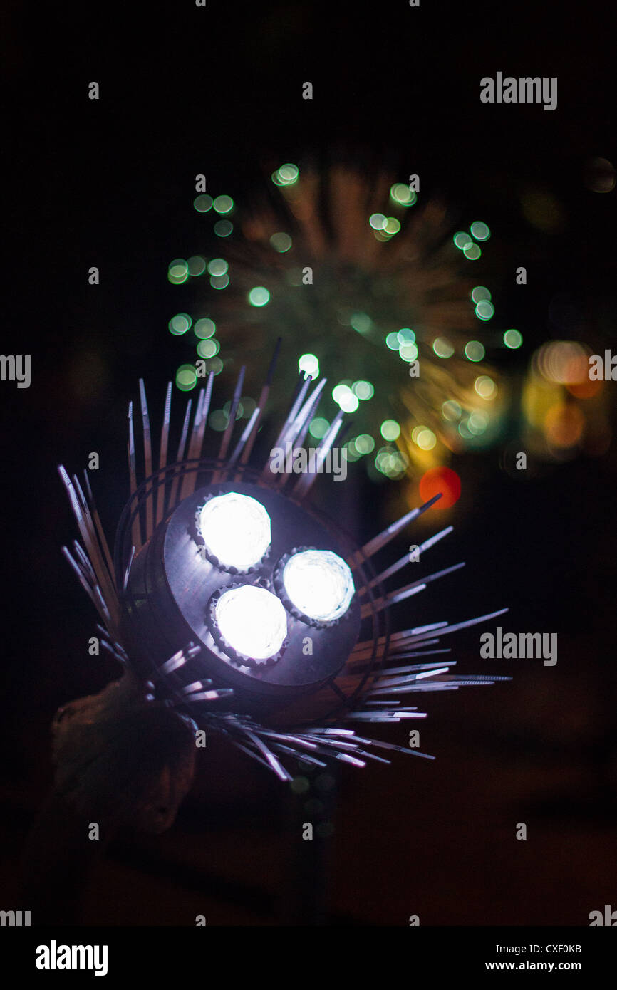 Vivid Sydney 2012: Lichtskulptur (Chromapollination) Stockfoto