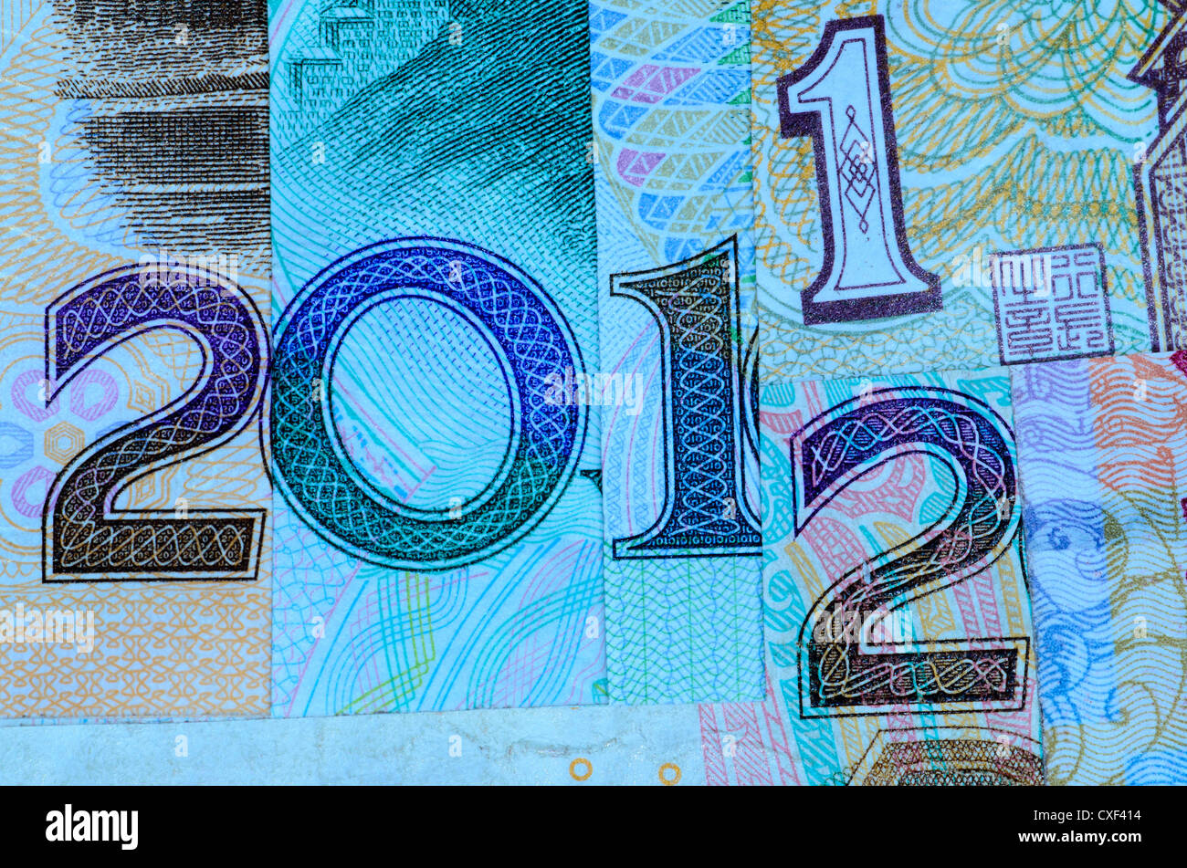 Neujahr 2012 finanziellen Hintergrund Stockfoto