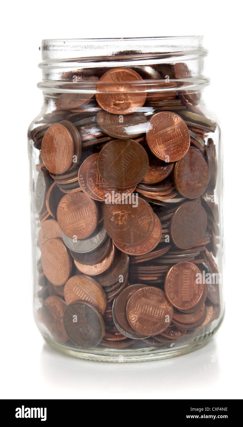 Münzen glas Ausgeschnittene Stockfotos und -bilder - Alamy
