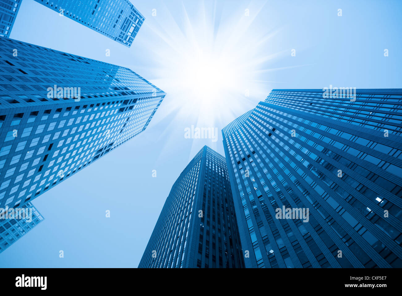 abstrakte blaues Gebäude Wolkenkratzer Stockfoto