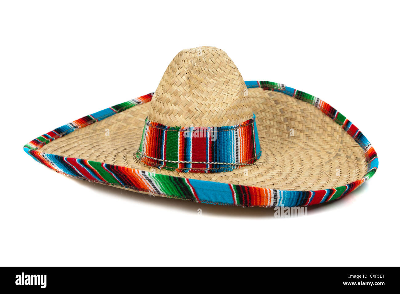 Mexikanischen Sombrero auf weißem Hintergrund Stockfoto