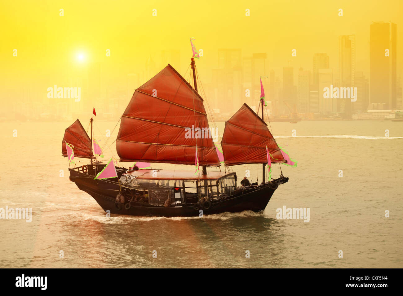 Hong Kong traditionellen Segelboot Stockfoto