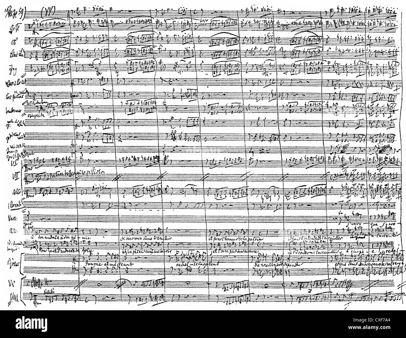 Historische Noten Manuskript aus der Oper "Sterben Afrikanerin" von Giacomo Meyerbeer oder Jakob Liebmann Meyer Beer, Stockfoto
