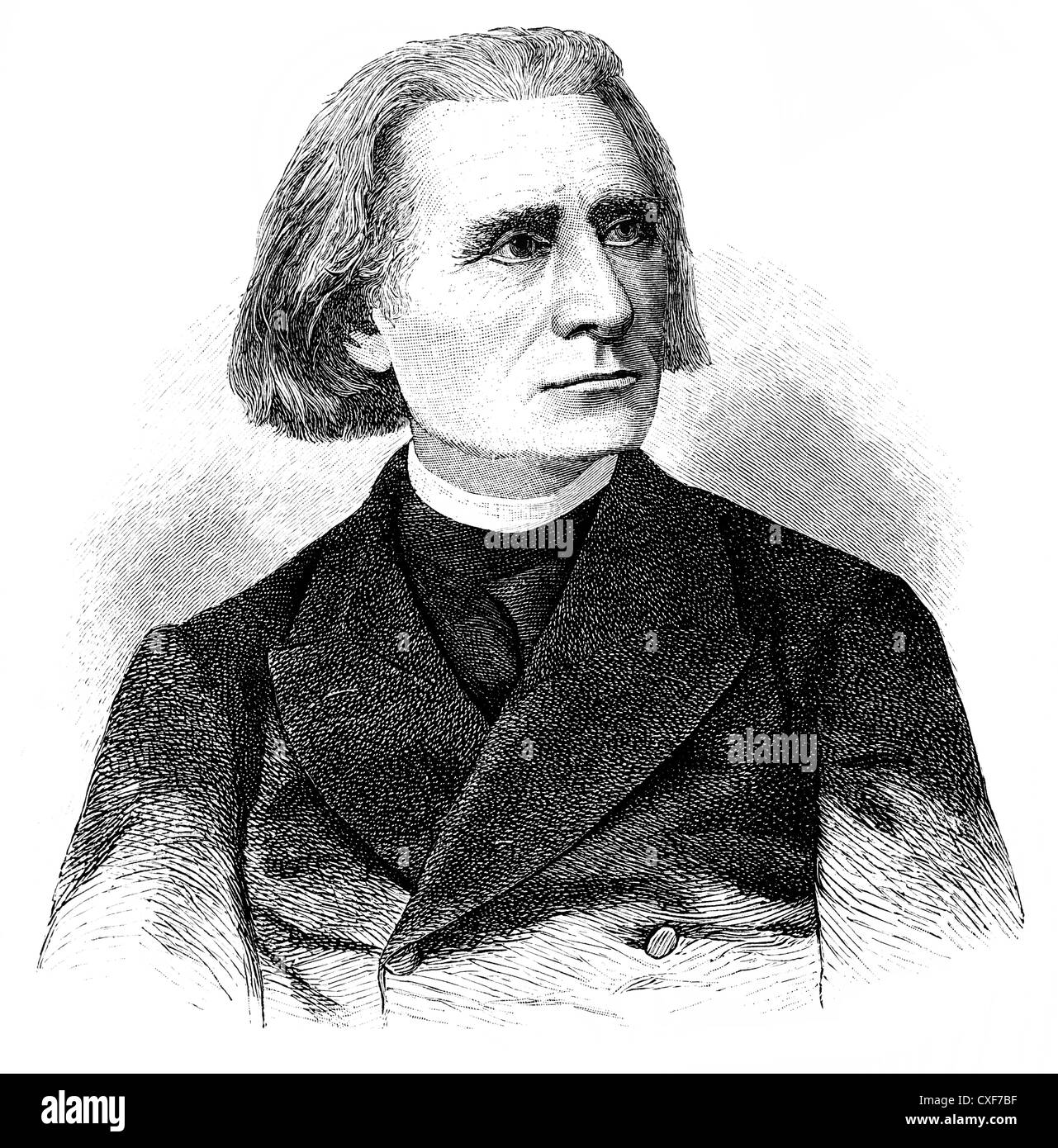 Franz, Ferencz oder Ferenc Liszt 1811-1886, ungarischer Komponist, Klaviervirtuose, Dirigent, Theaterleiter, Musiklehrer und Stockfoto