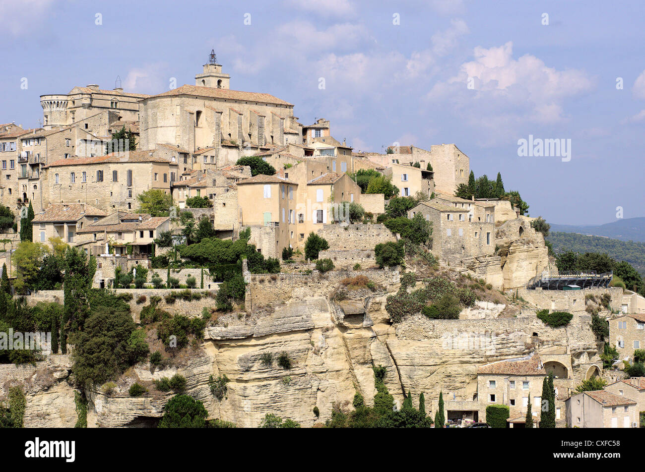 Gordes Dorf Provence Vaucluse Frankreich Stockfoto