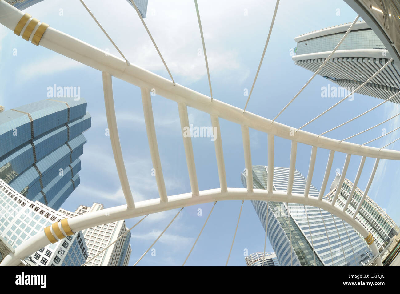 Öffentliche Stahlkonstruktion Brücke in Metropole Bangkok Thailand Stockfoto