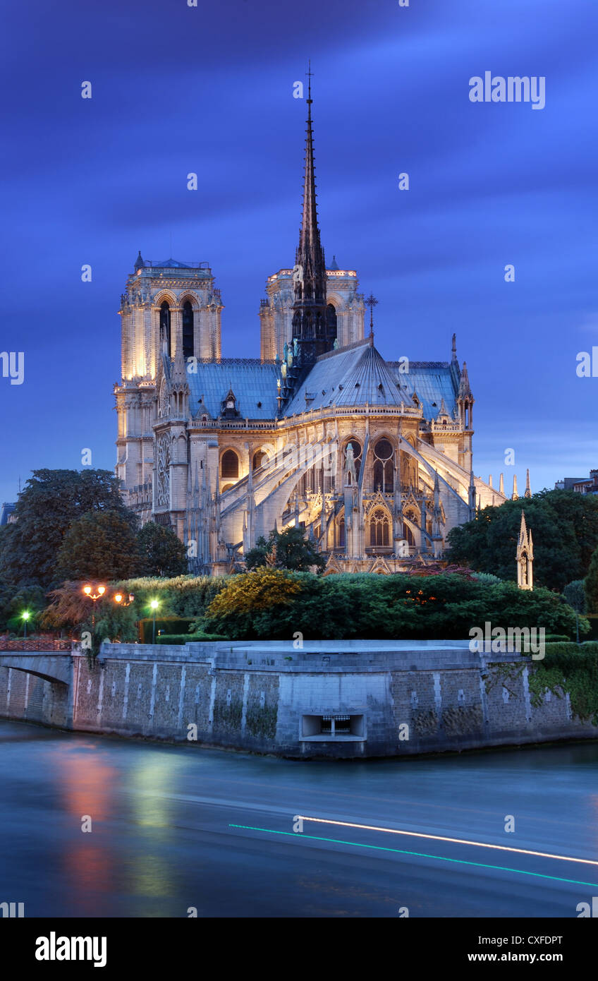 Die Kathedrale Notre Dame de Paris auf der Insel Cite in Paris, Frankreich. Stockfoto