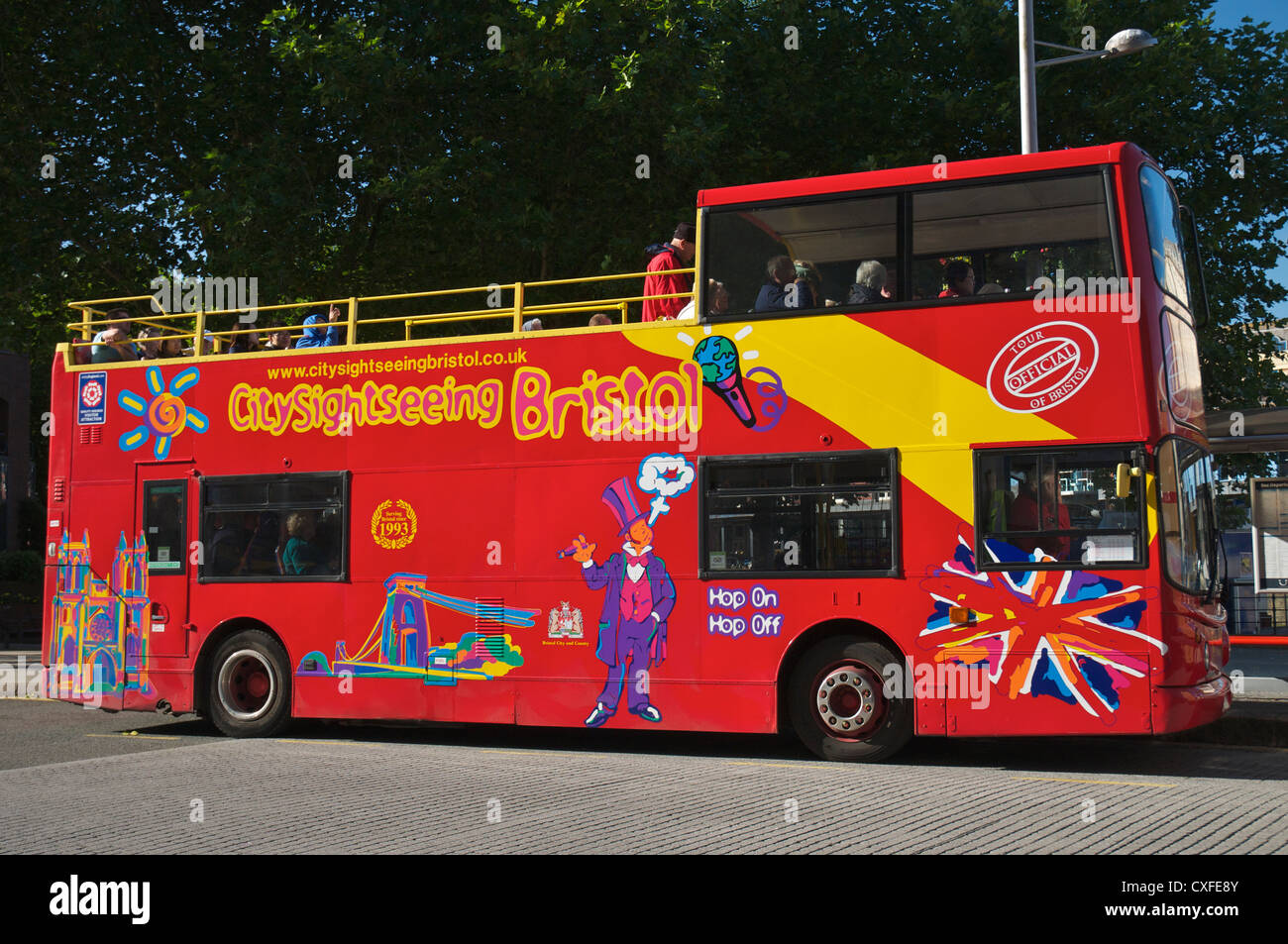 Touristischen Sightseeing Bus Bristol Stadtzentrum Stockfoto