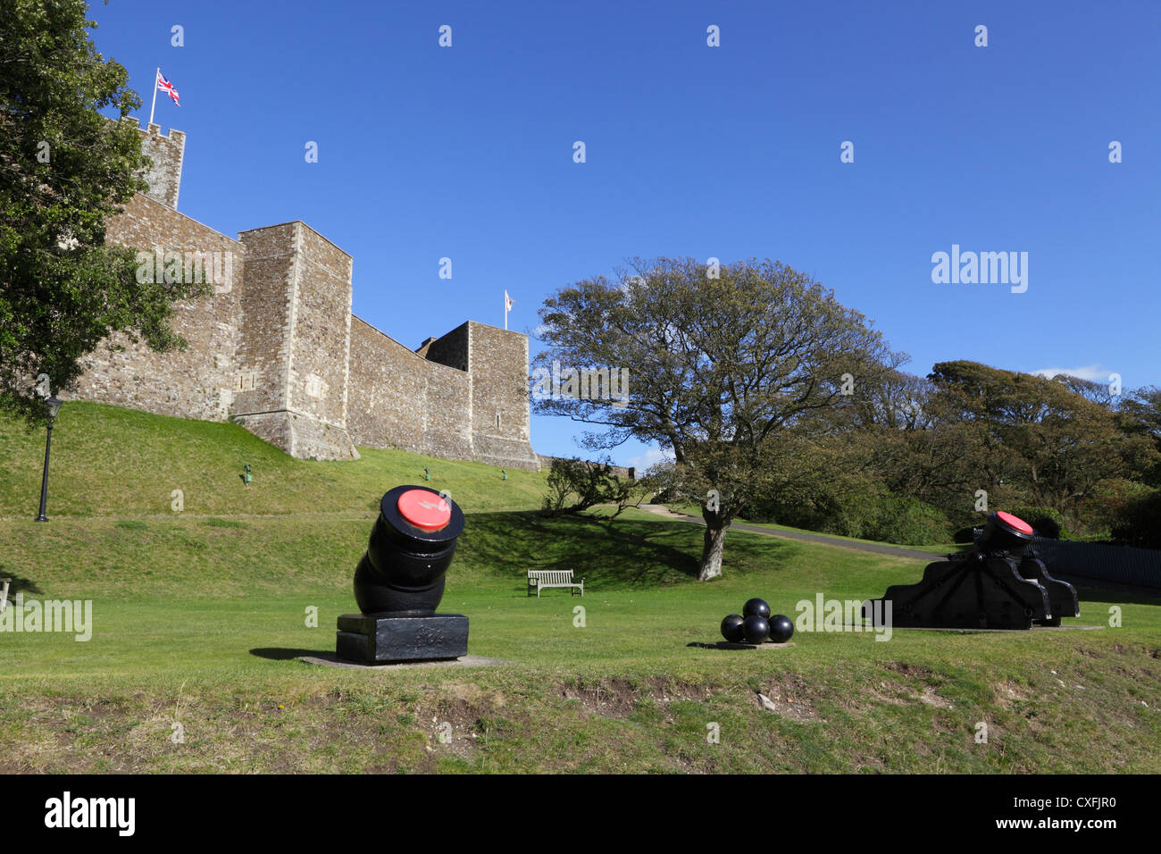 Mörtel in Dover Schlosspark Kent England GB UK angezeigt Stockfoto
