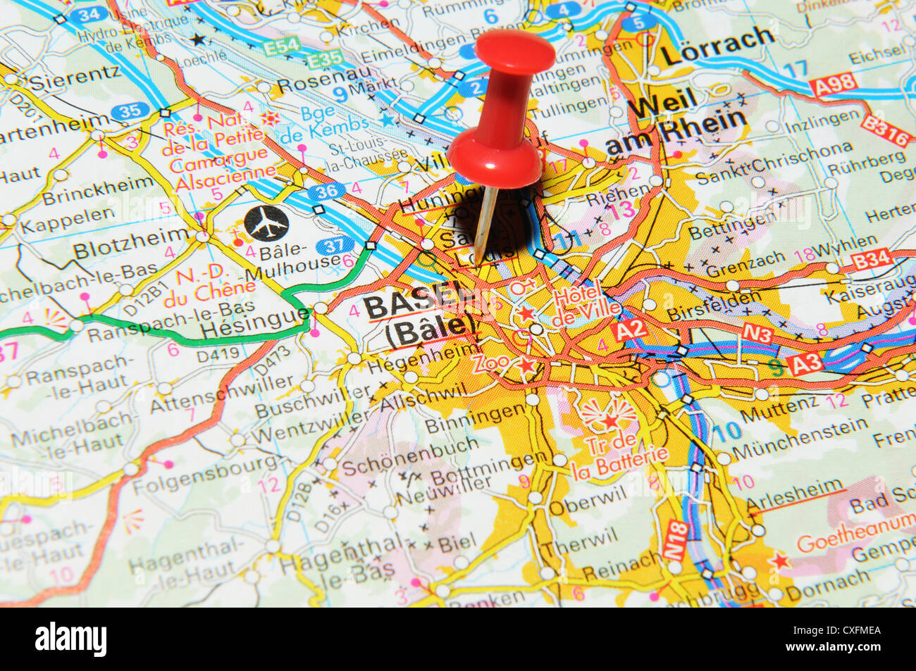Basel Switzerland City Map Stockfotos und -bilder Kaufen - Alamy