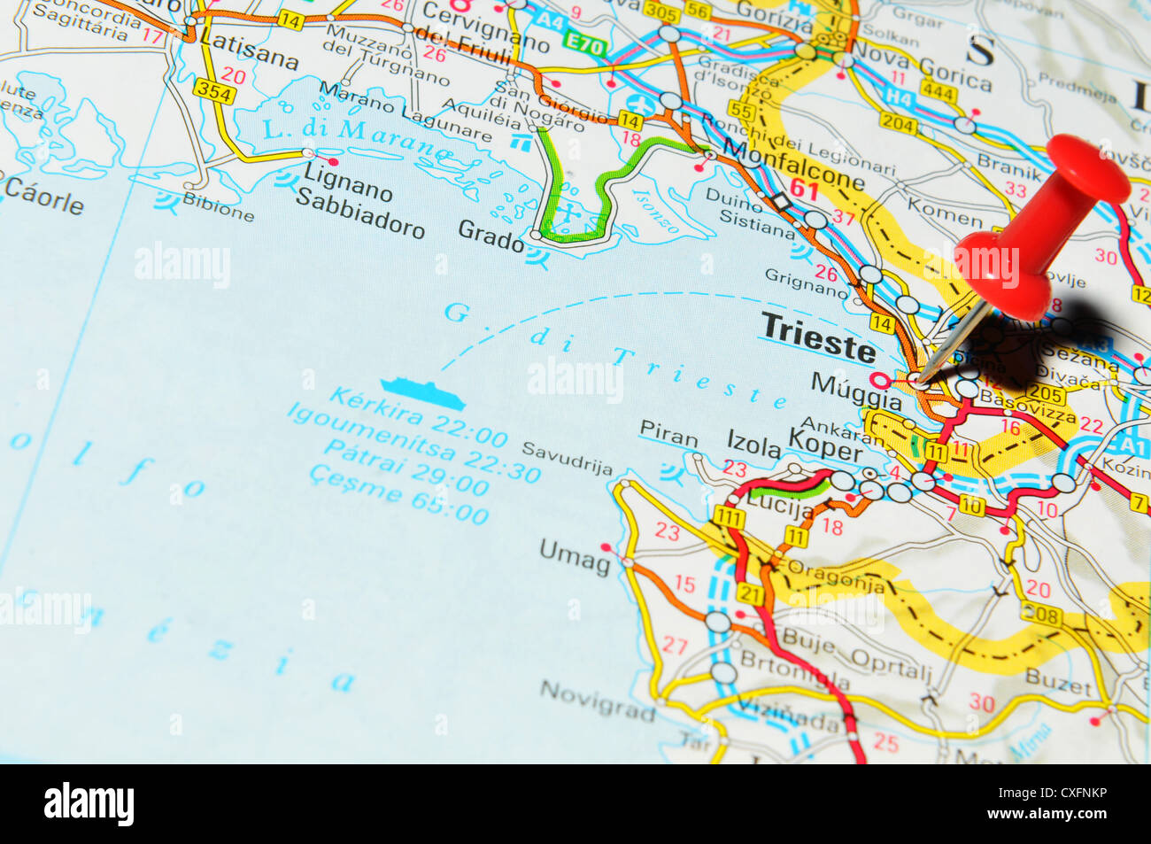 Trieste Italy City Map Stockfotos - Triest Italien Cxfnkp