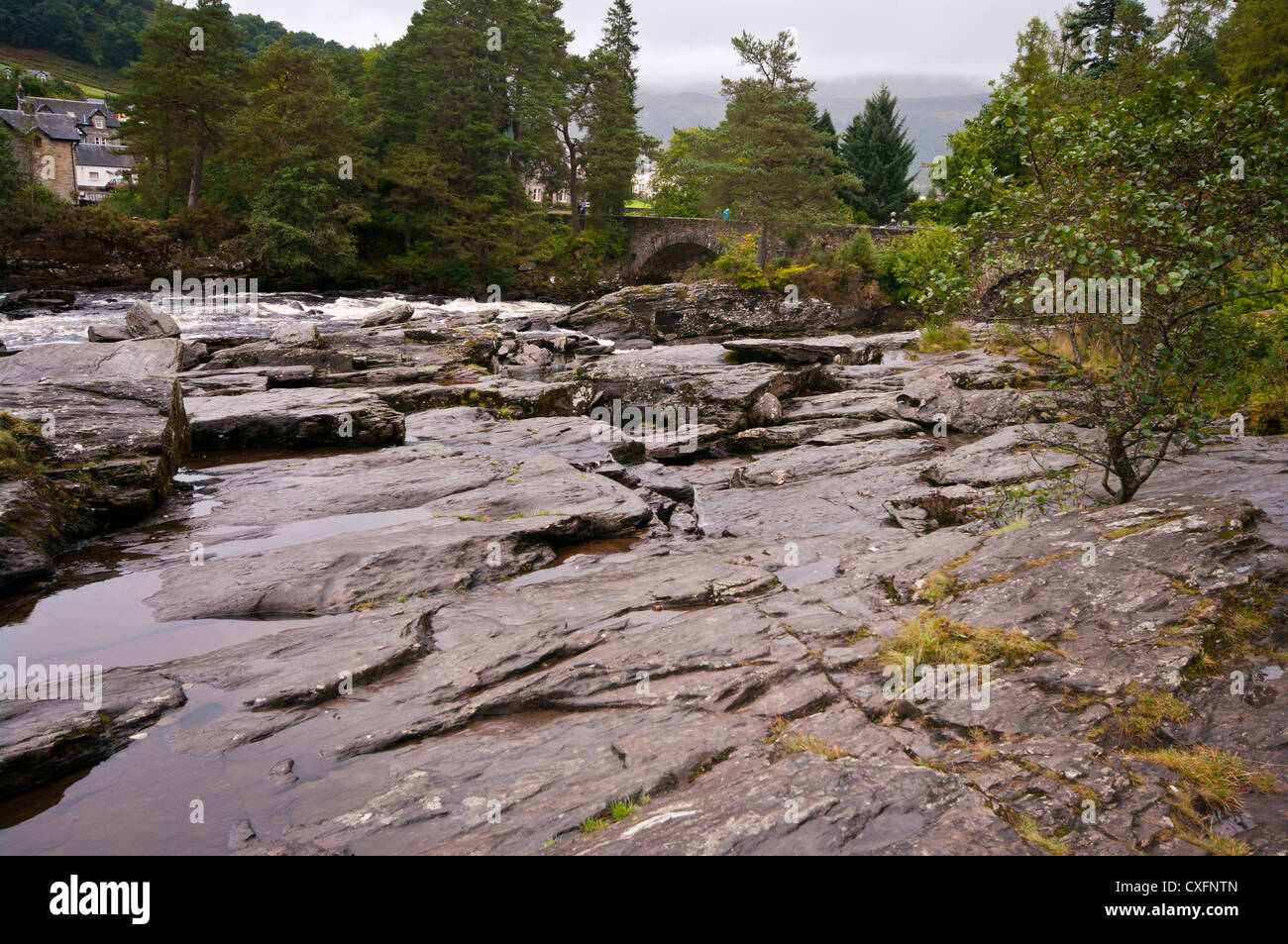 Die Wasserfälle von Dochart Killin Stirling Stockfoto