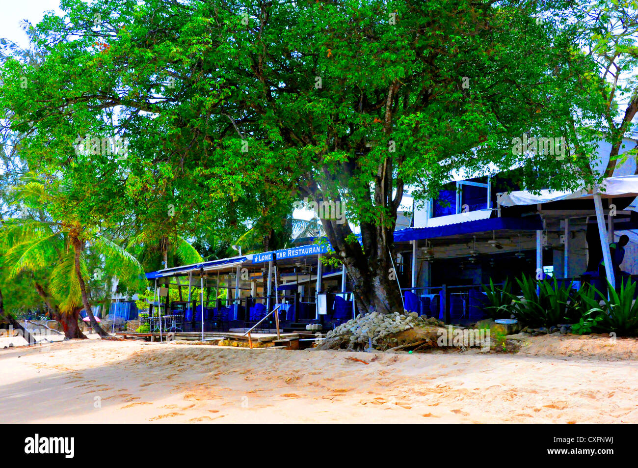 Lone Star Restaurant Barbados Strand außen Stockfoto