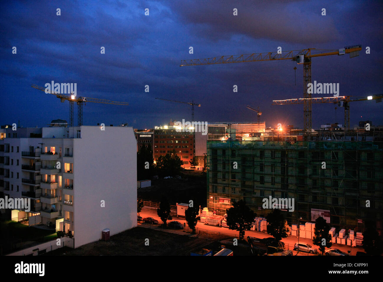 Großbaustelle im Gange in der deutschen Ost-Berliner Stockfoto