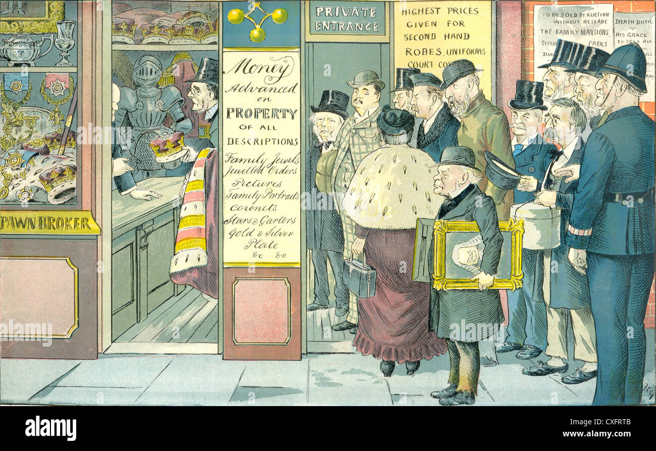 Cartoon veröffentlicht in Christmas Number of Truth mit dem Titel die Armut Von Riches um 1890 Stockfoto