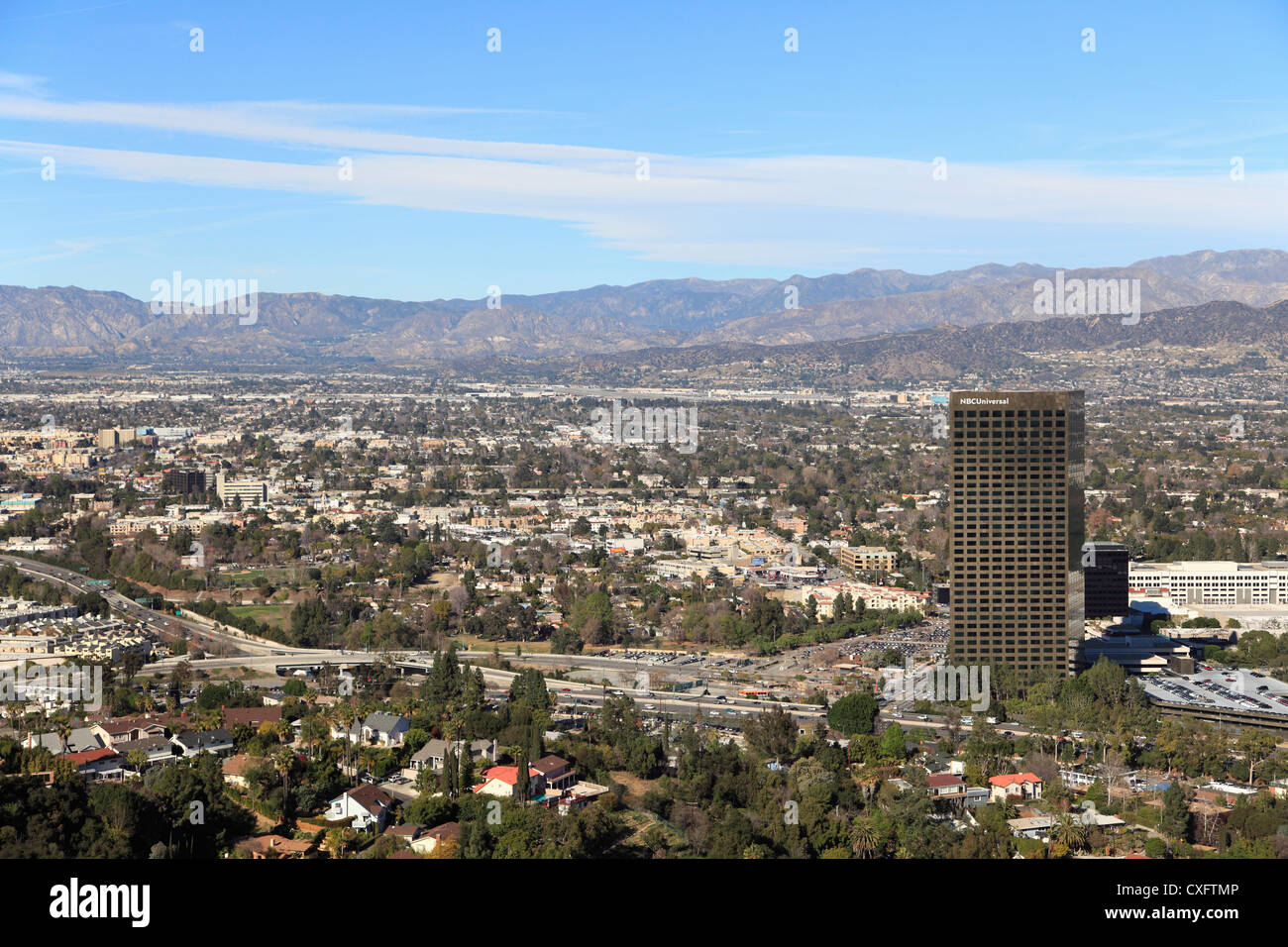 San Fernando Valley, San Gabriel Mountains, Burbank, Los Angeles, Kalifornien, USA Stockfoto