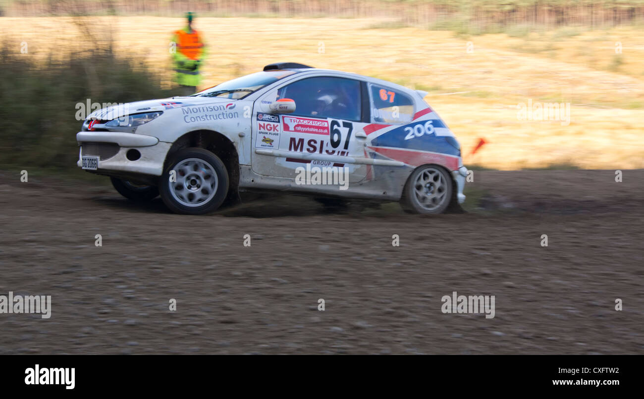 2012 Trackrod Rallye in Dalby Forest in North Yorkshire Stockfoto