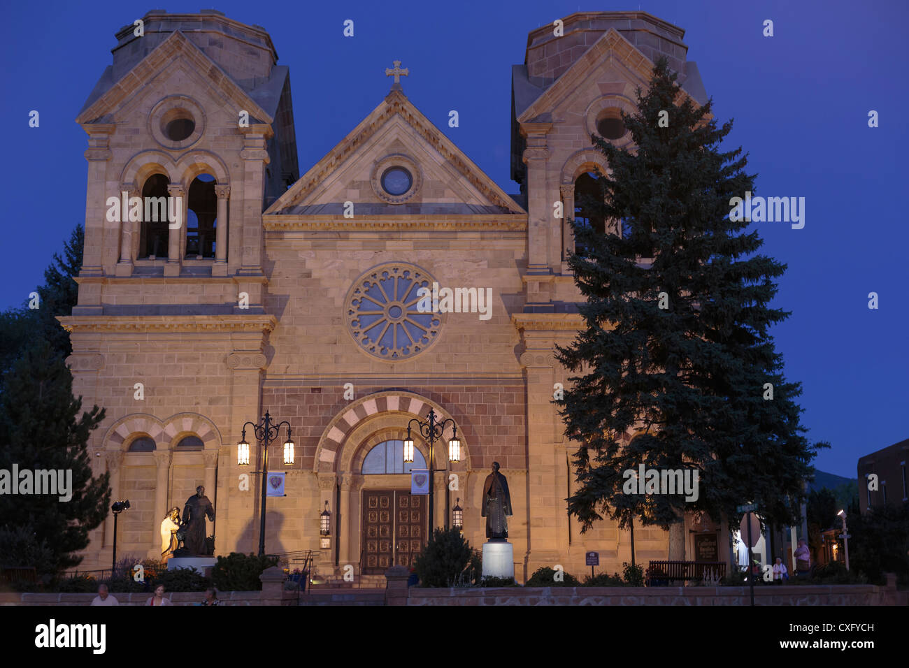 Kathedrale Basilica des Heiligen Franziskus von Assisi, Santa Fe, New Mexico. Stockfoto