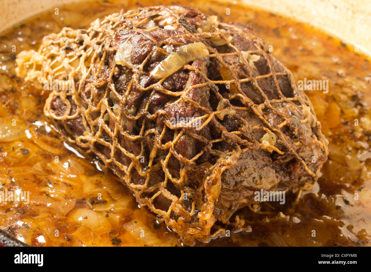 Geschmortes Reh Braten Stockfoto