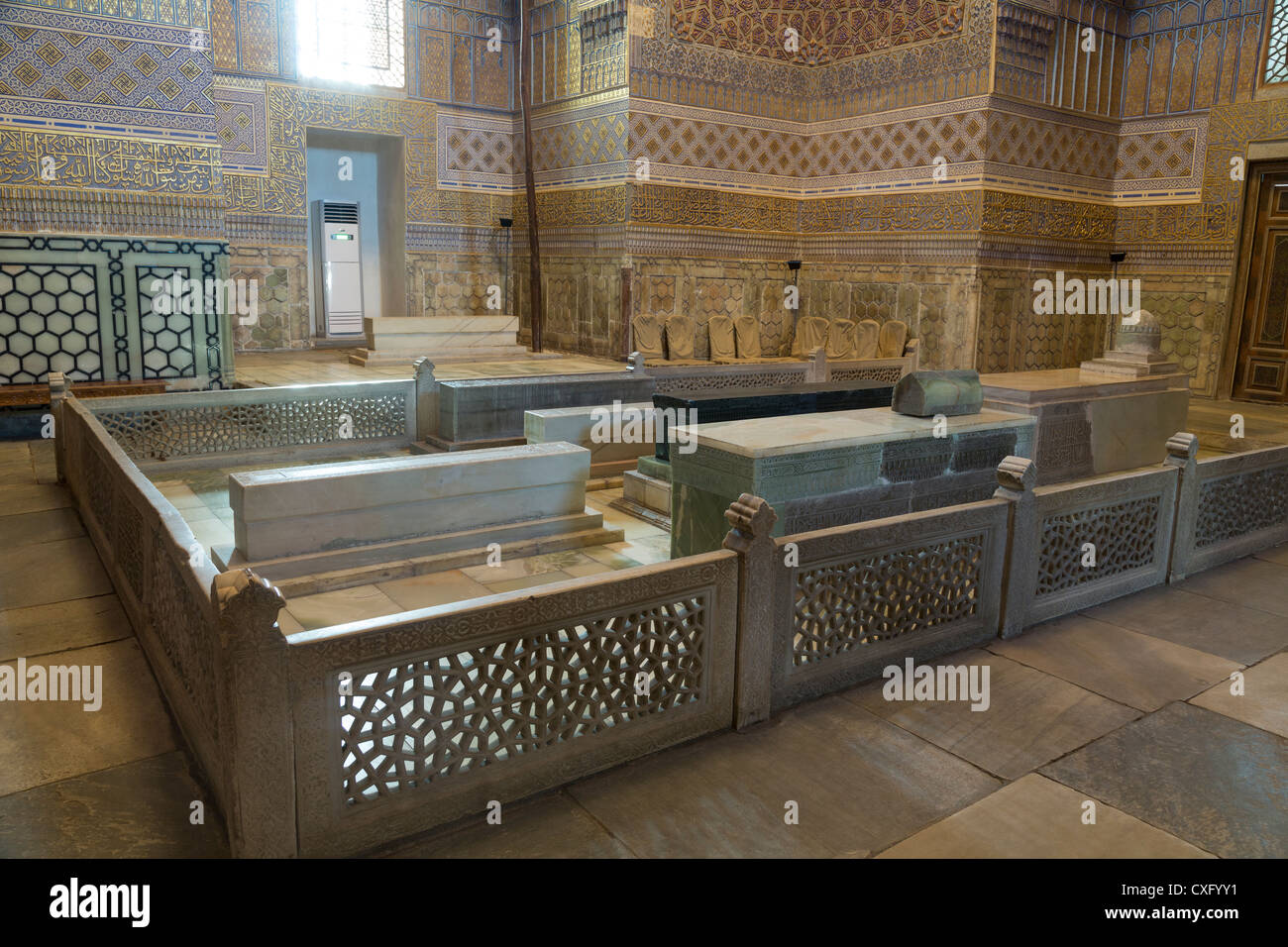 Grabsteine, Grab von Tamerlane, Samarkand, Usbekistan Stockfoto