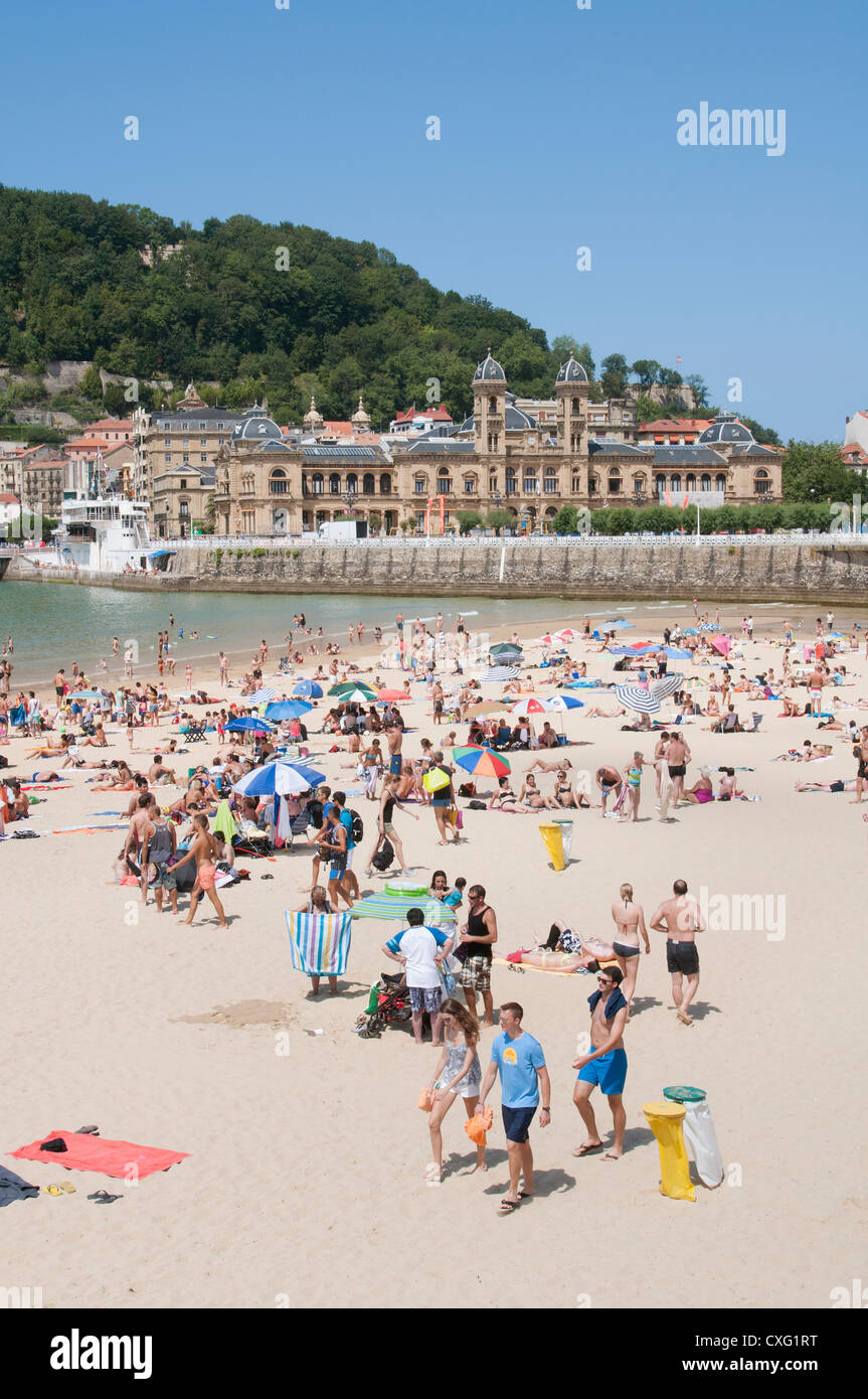 San Sebastian Spanien Nordstrand & direkt am Meer Stockfoto