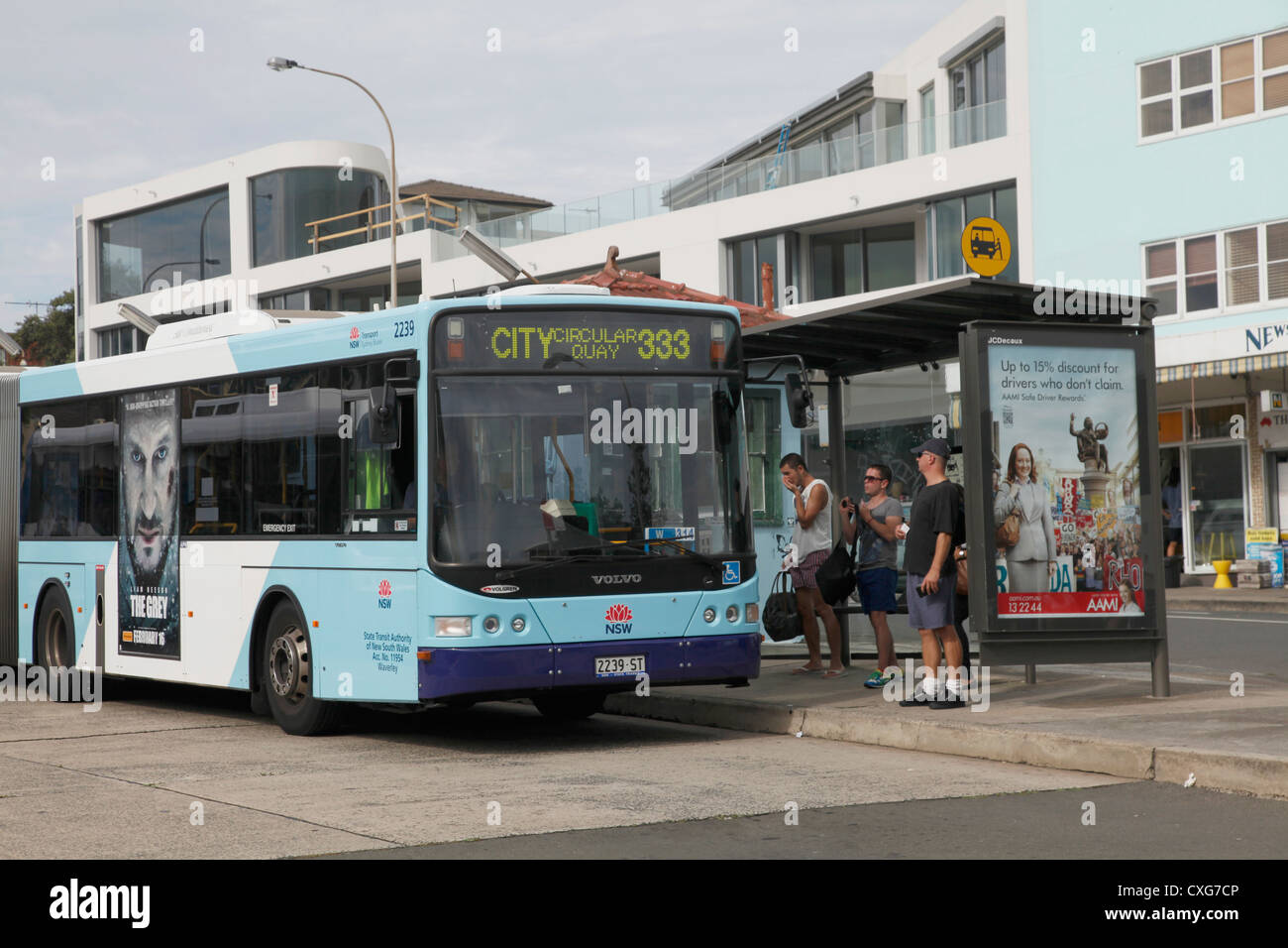 Bushaltestelle in Bondi Beach, Sydney, Australien Stockfoto
