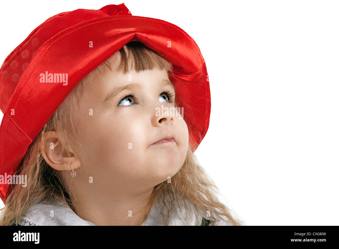 Kind in Little Red Riding Hood-Porträt Stockfoto