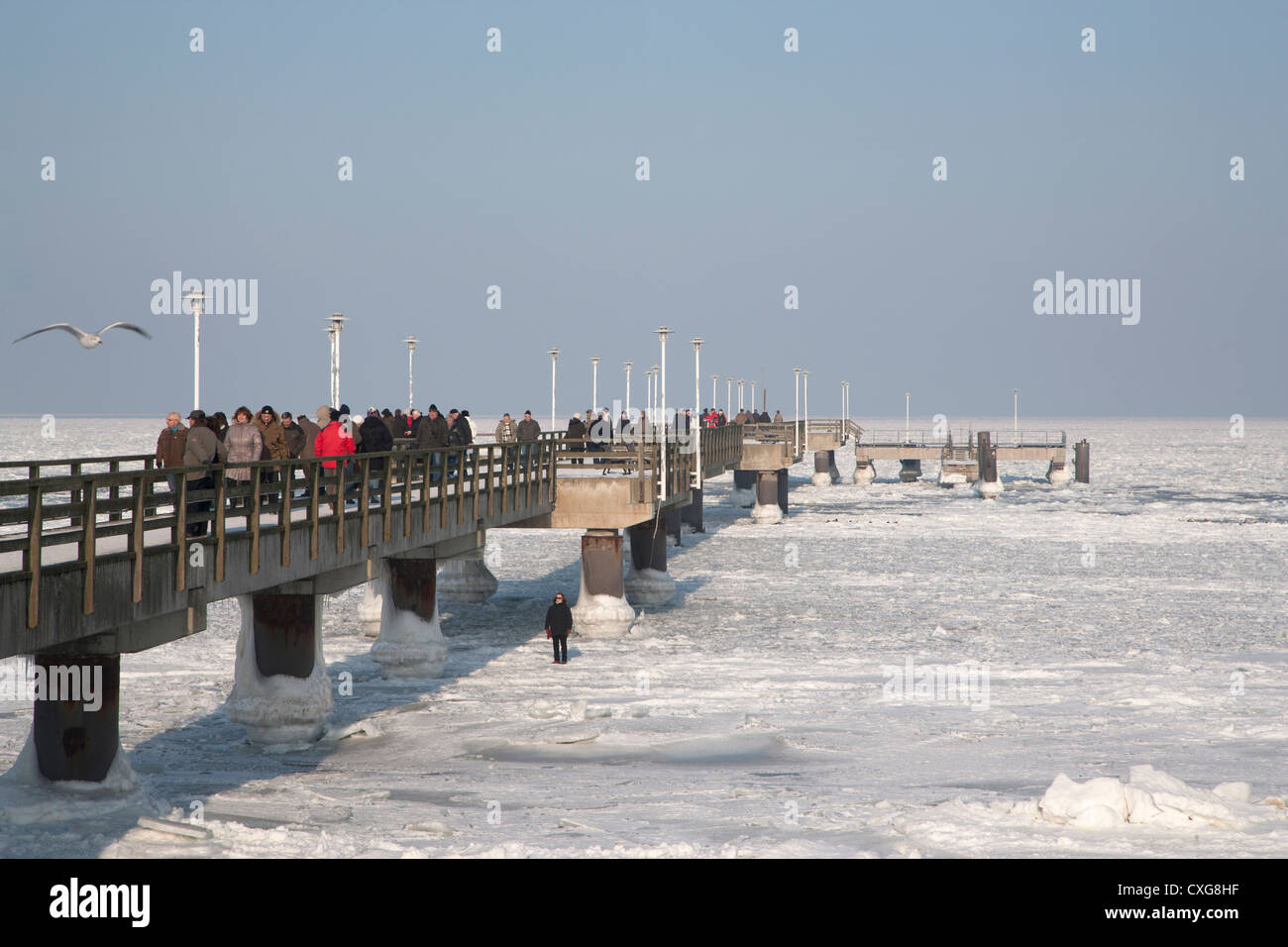 Pier, Ahlbeck, Usedom, Mecklenburg-Vorpommern, Deutschland Stockfoto