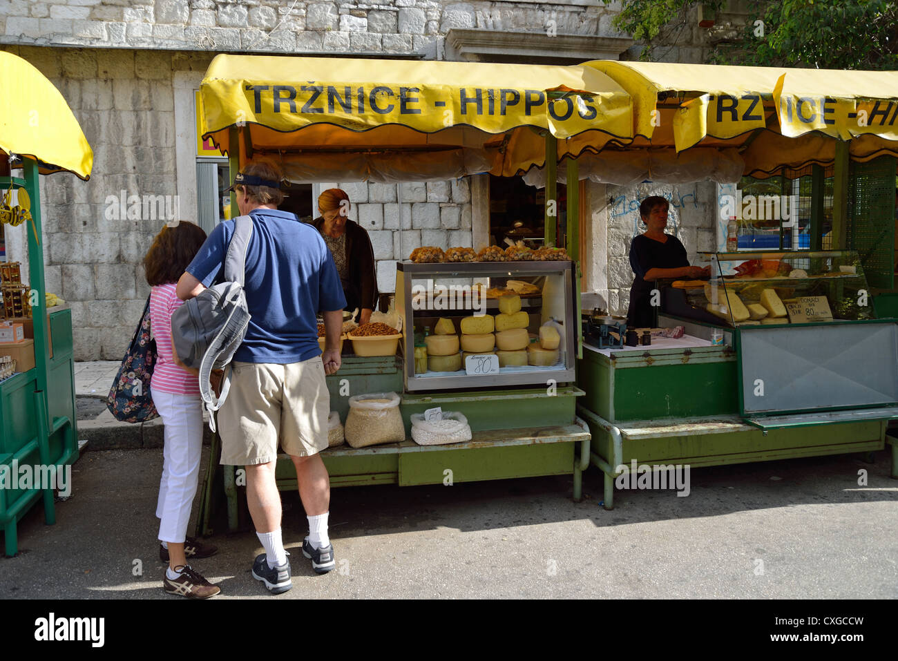 Outdoor-Straßenmarkt, Split, Split-Dalmatien, Kroatien Stockfoto