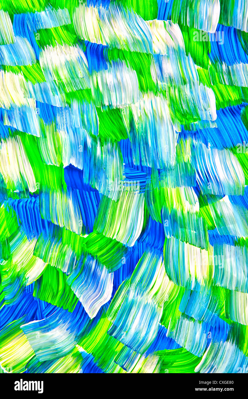 Groben Zügen von Acrylfarbe in eine abstrakte Muster fließen. Stockfoto