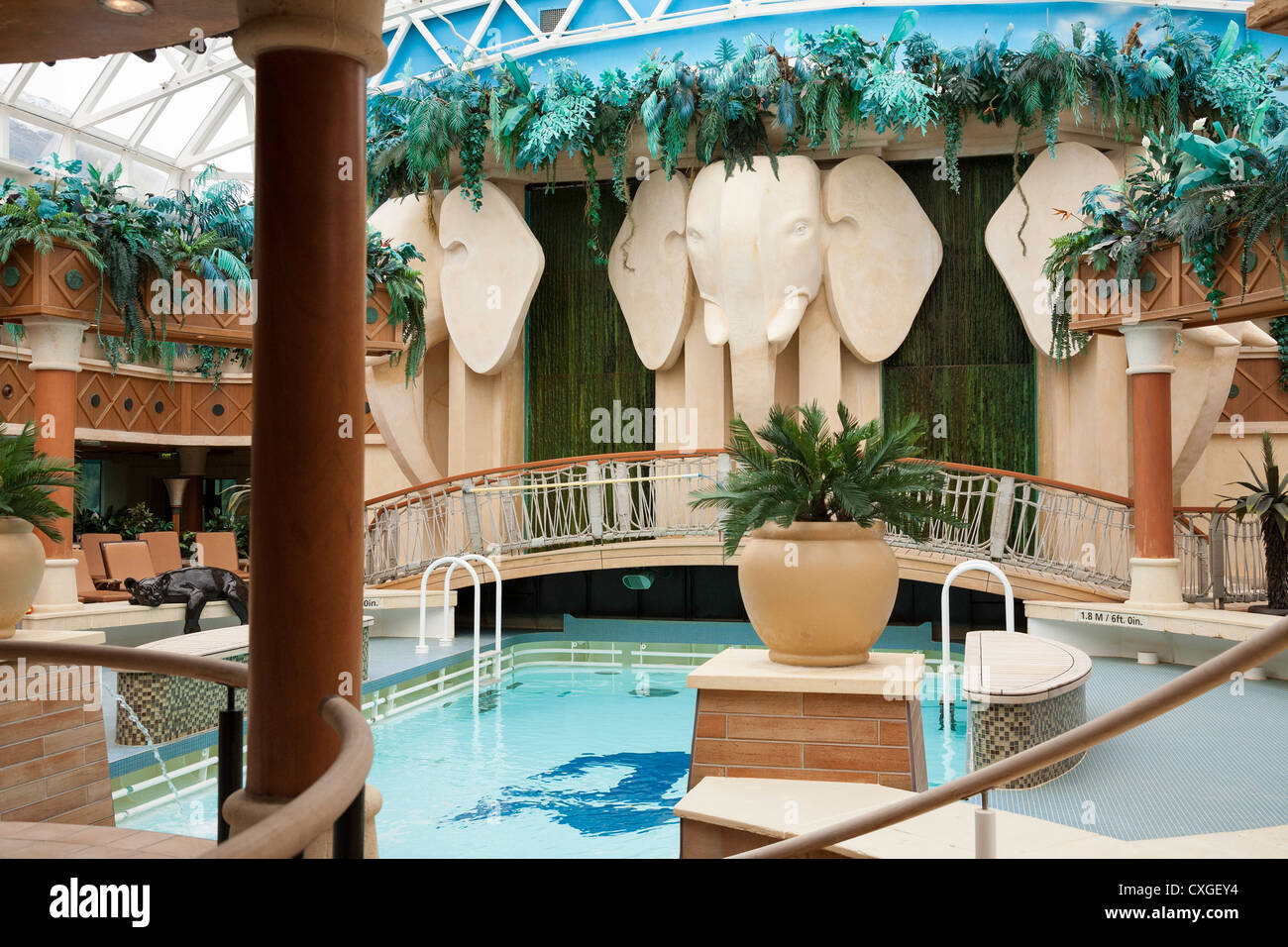 Hallenbad, Solarium, Radiance of the Seas Kreuzfahrt Schiff Stockfoto