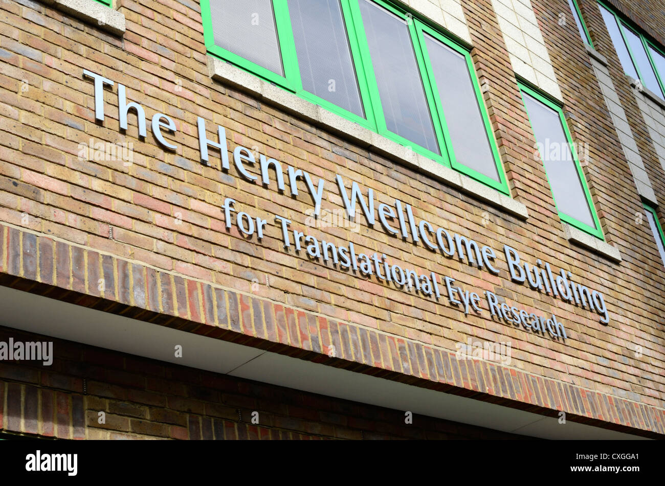 Das Henry Wellcome Gebäude für Translationale Eye Research in Bath Street, London, England Stockfoto