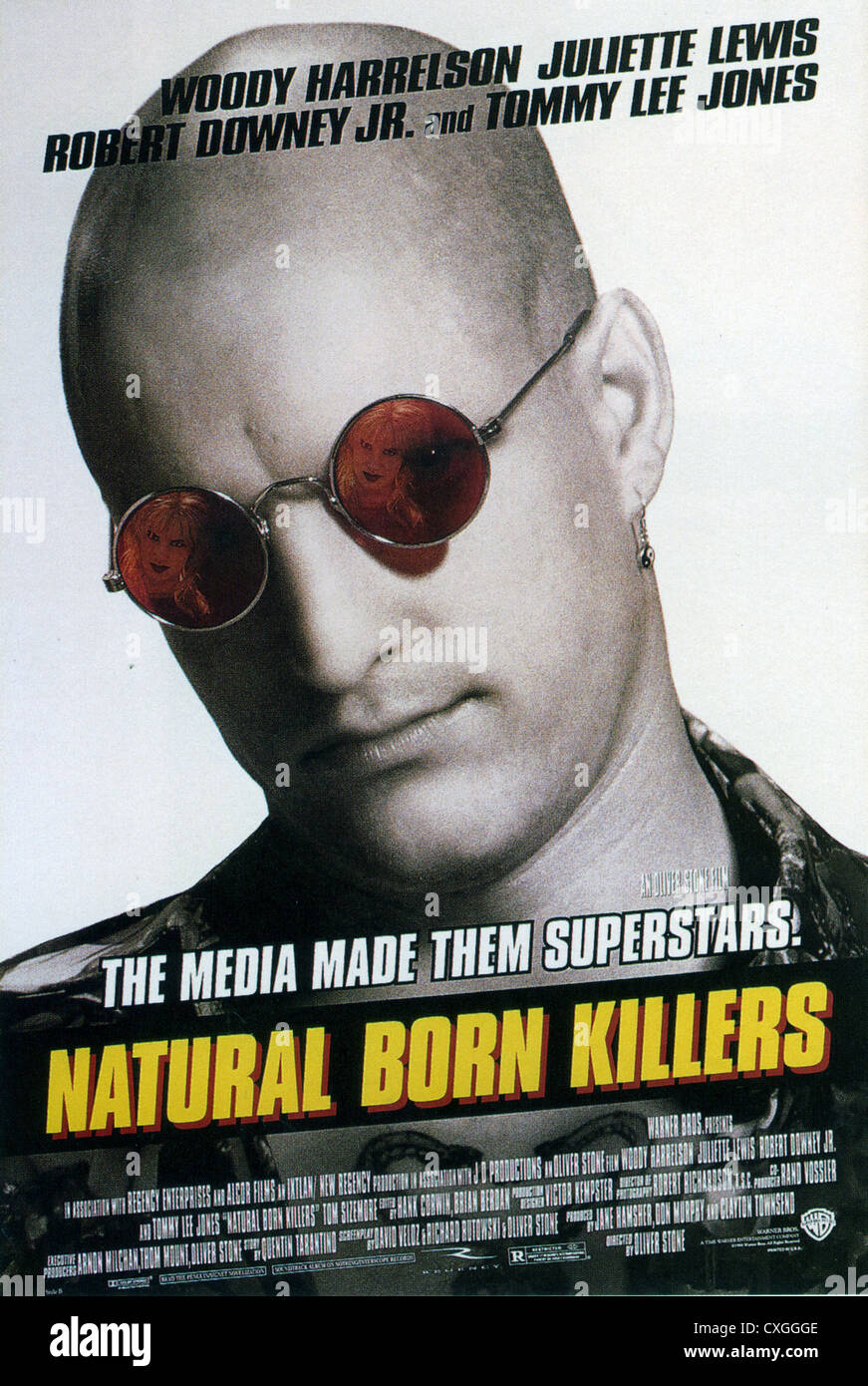 NATURAL BORN KILLERS Poster für das Jahr 1994 film Warner Bros mit Woody Harrelson Stockfoto