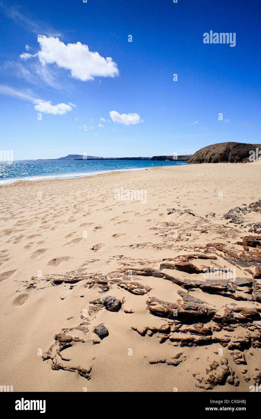 Playa Papagayo Strand, Lanzarote, Kanarische Inseln Stockfoto