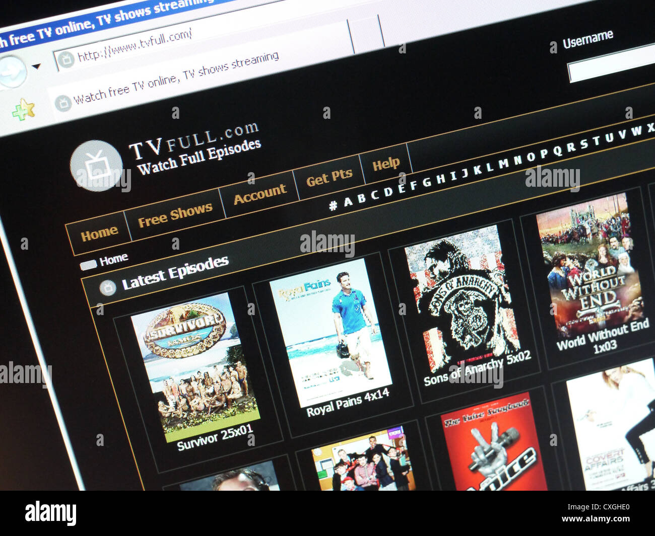 kostenlose Online-TV-Streaming-Filme zu sehen Stockfoto